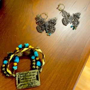 Earrings and bracelet - funky and cool